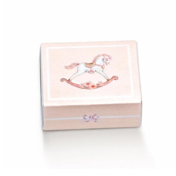 Scatolina Cassetto Quadrato Cavalluccio a Dondolo Rosa  16965 - 6x5x3cm
