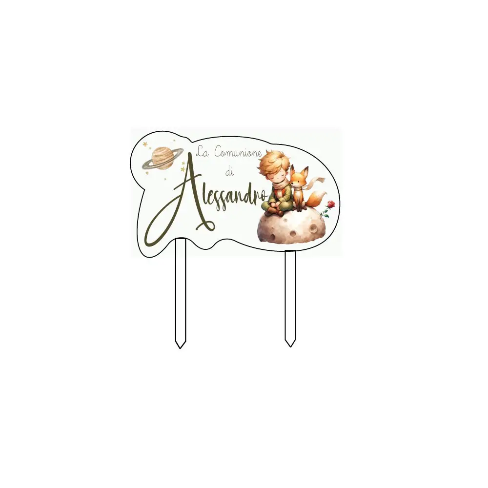 Cake Topper Little Prince Personalizzabile in Plexiglass - Piccolo Principe