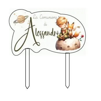 Cake Topper Little Prince Personalizzabile in Plexiglass - Piccolo Principe