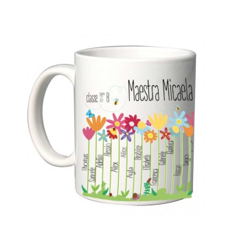 Tazza Personalizzabile Idea Regalo per Maestra - Insegnante Spring Garden