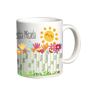 Tazza Personalizzabile Idea Regalo per Maestra - Insegnante Spring Garden