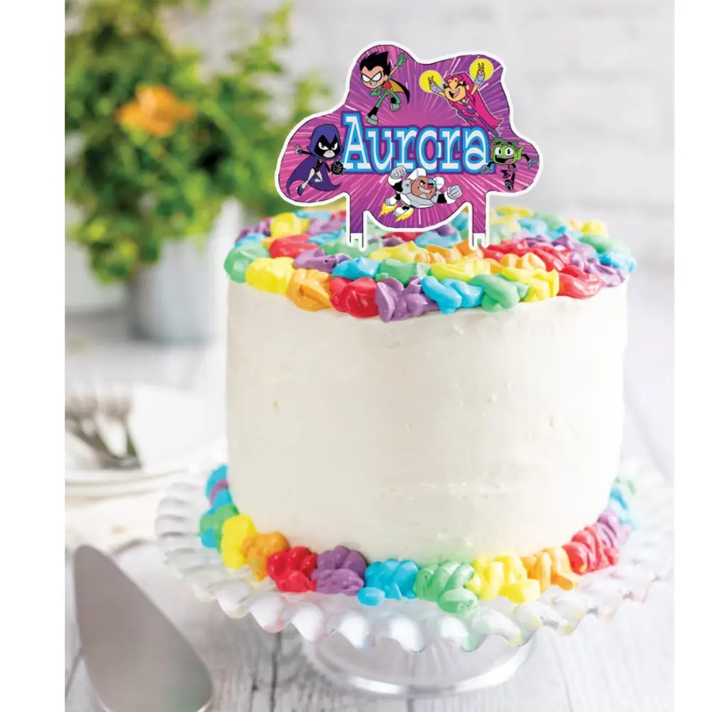 Cake Topper Teen Titans Go in Plexiglass
