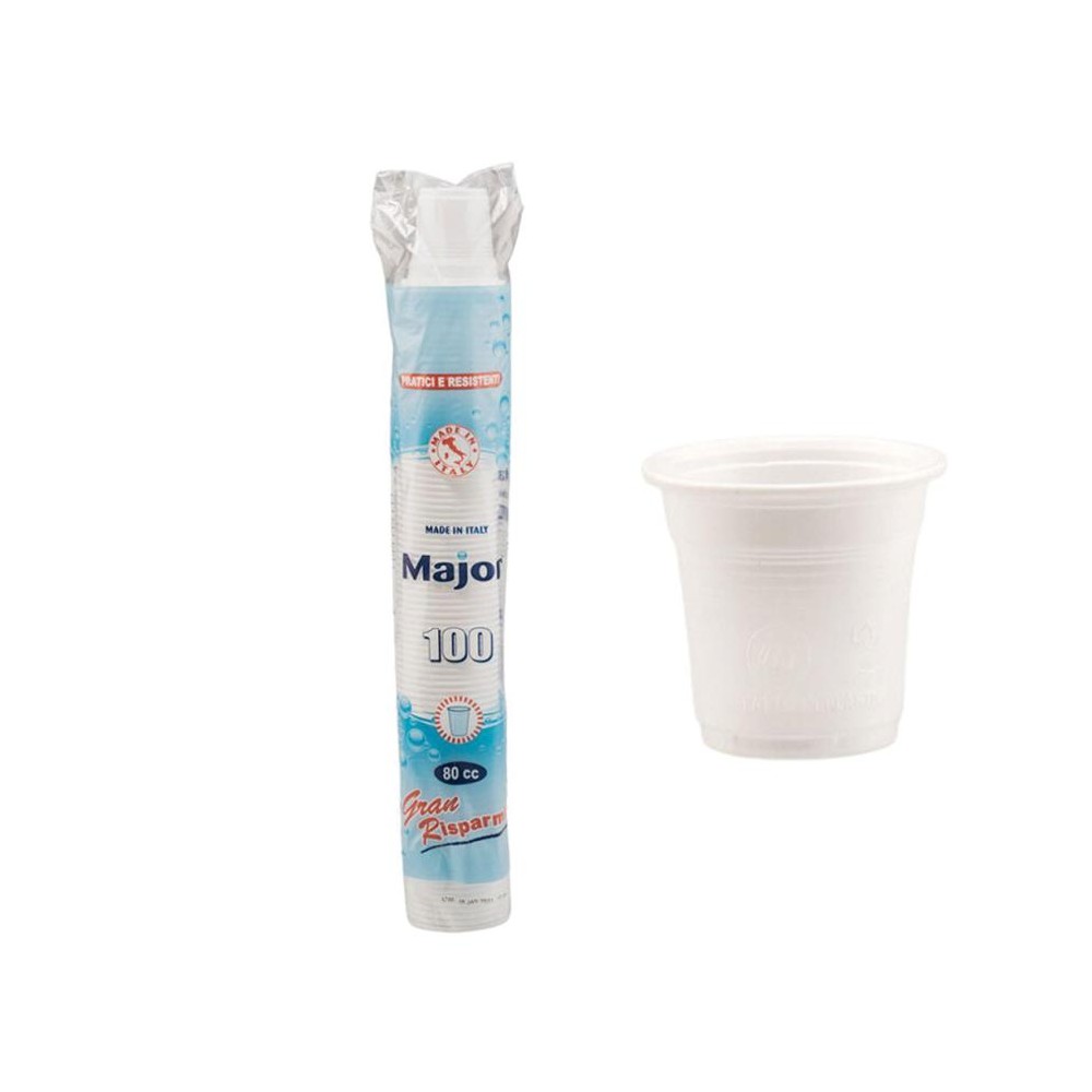 Bicchieri di plastica Major 80 cc 100 pz