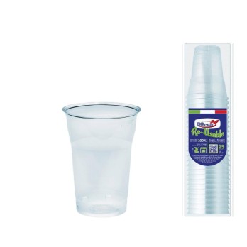 Bicchieri Doplà Diamant Riutilizzabili 200ml x 25 Pz - colore crystal