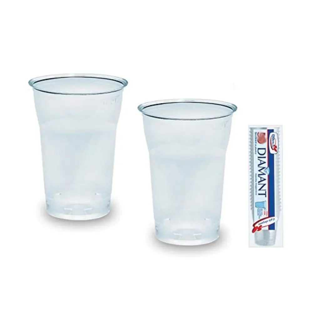 Bicchieri Doplà Diamant Riutilizzabili 250ml x 25 Pz - colore crystal
