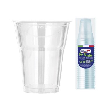 Bicchieri Doplà Diamant Riutilizzabili 350ml x 25 Pz - colore crystal