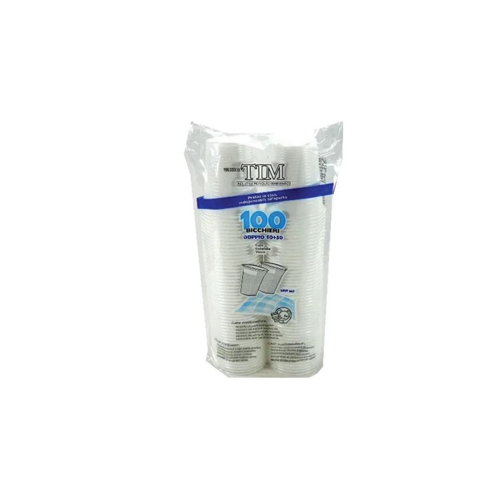 Bicchieri Plastica Bianchi TIM 200cc - 70pz