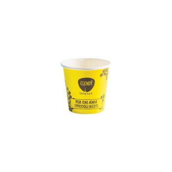 clendy bicchieri caffe\' monouso in carta da 75ml - 50 pezzi - giallo