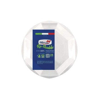 Dopla Piatti fondi Bianchi Riutilizzabili 25pz
