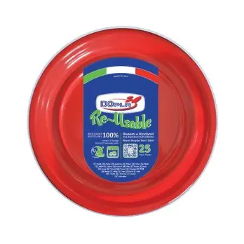 Dopla Piatti Piani Rossi Riutilizzabili 25pz
