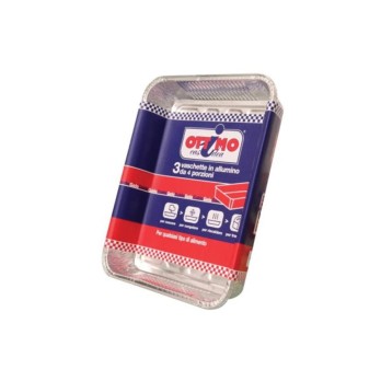 Ottimo Vaschette Alluminio 4 Porzioni Senza Coperchio - 3 Pz