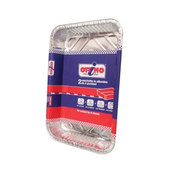Ottimo Vaschette Alluminio 6 Porzioni Senza Coperchio - 2 Pz