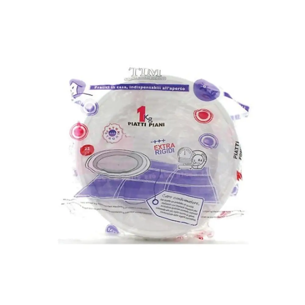 Piatti di Plastica Piani TIM 1kg - diametro 22cm