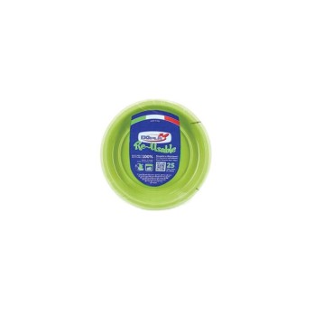 Piatti Frutta Doplà verde Acido Riutilizzabili - 25pz - 17cm