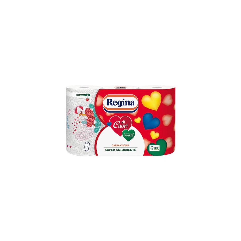 Regina Di Cuori  carta da cucina super assorbente - 3 Rotoli