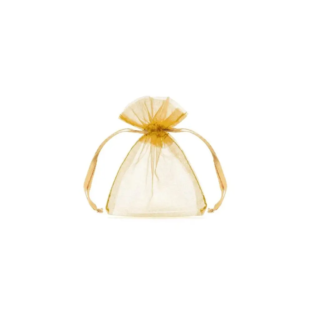 Sacchetti portaconfetti organza 7,5 x 10 cm oro gold 10 pz.  WRG5-019-10