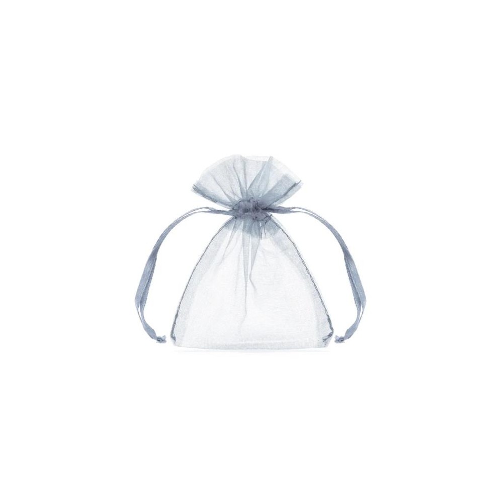 Sacchetti portaconfetti organza 7,5 x 10 cm silver argento 10 pz.  WRG5-018-10