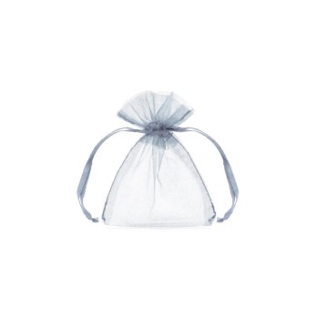 Sacchetti portaconfetti organza 7,5 x 10 cm silver argento 10 pz.  WRG5-018-10