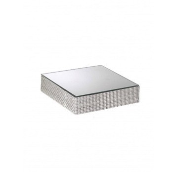 Specchio Quadrato con Bordo Strass L.25X25 H 6 cm  - 8106Q25