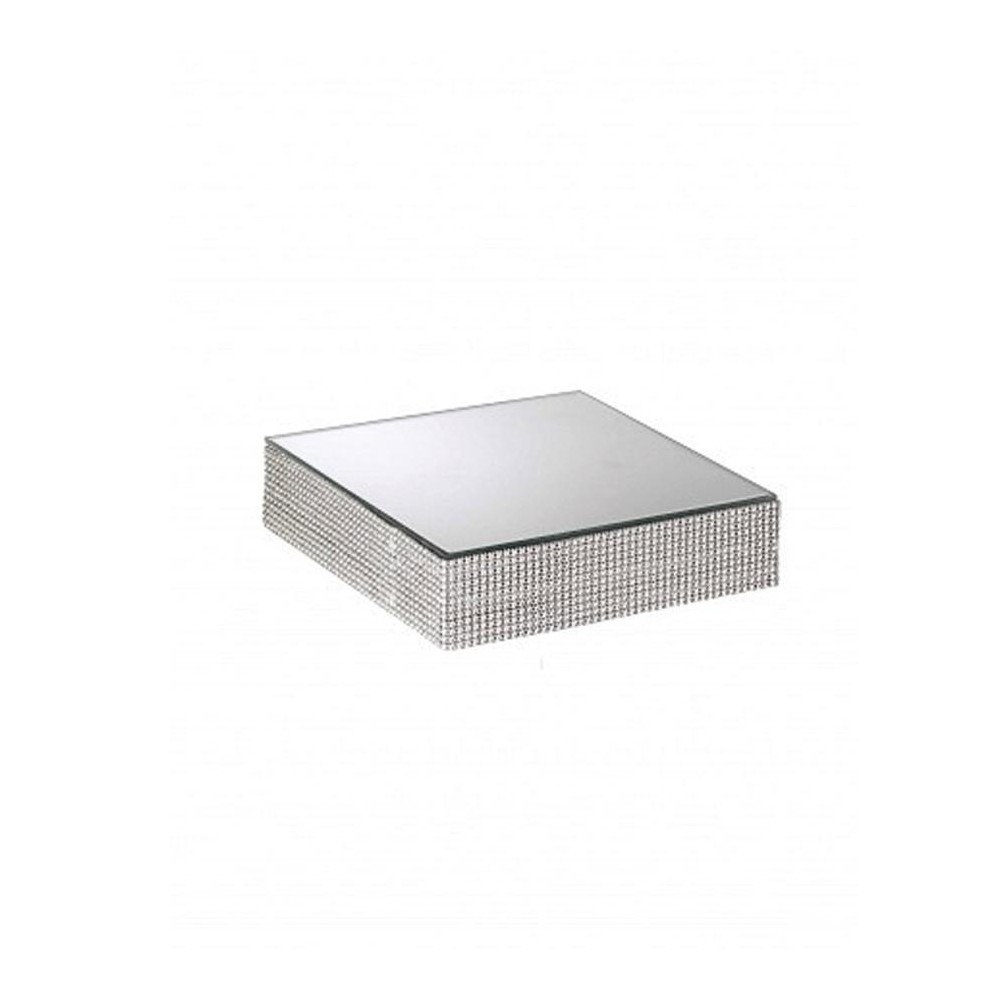 Specchio Quadrato con Bordo Strass L.30X30 H 6 cm  - 8106Q30