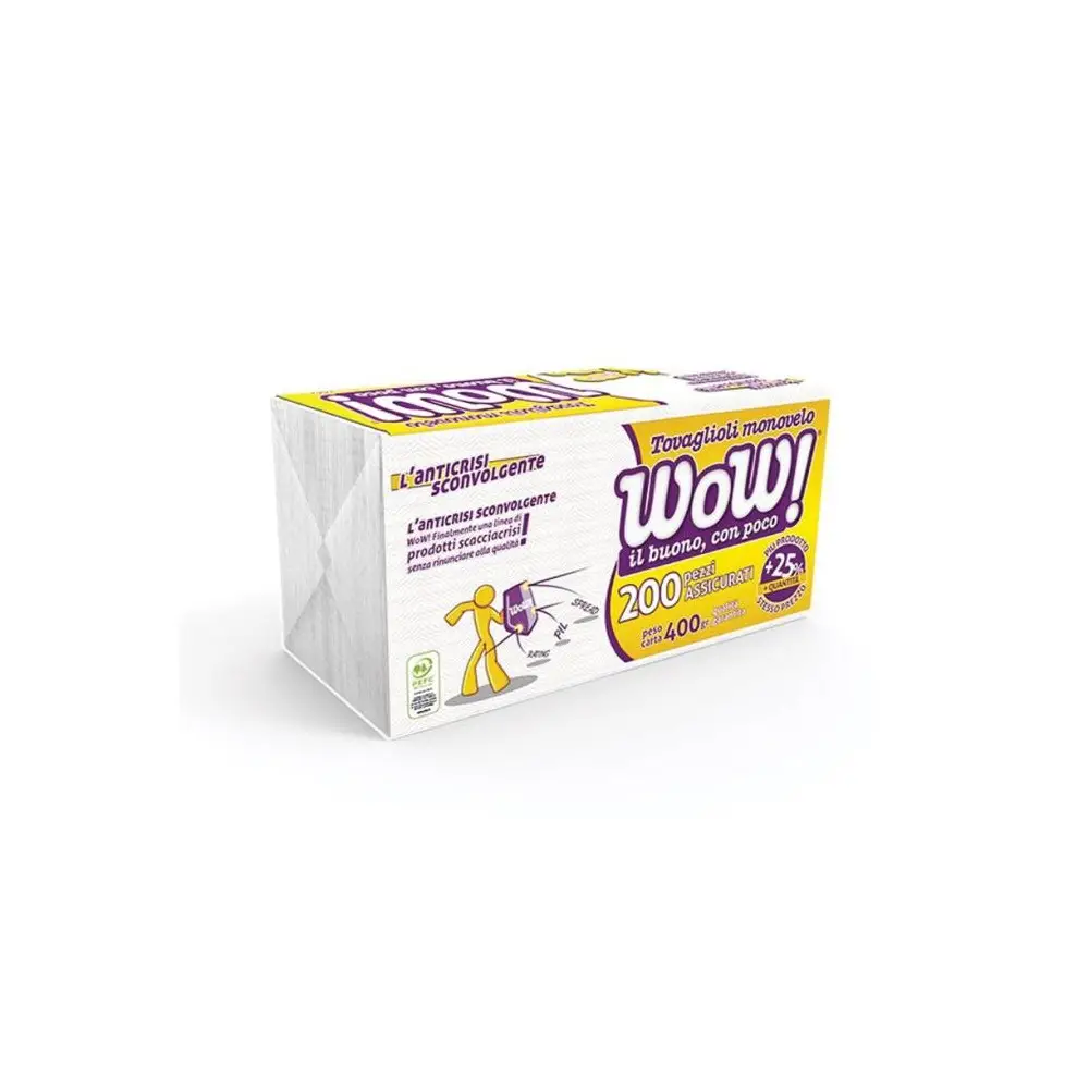 Tovaglioli WOW Il Monovelo 30x33 - 200pz
