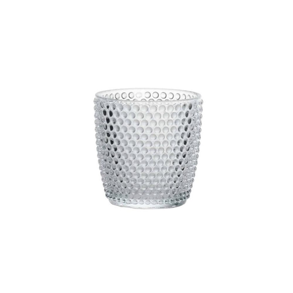 Vaso Caspo di Vetro con puntini in rilievo D. 7.3 H. 7.3 CM - S42/7