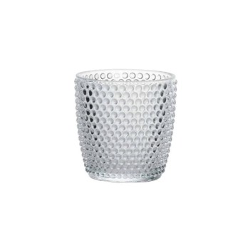 Vaso Caspo di Vetro con puntini in rilievo D. 7.3 H. 7.3 CM - S42/7