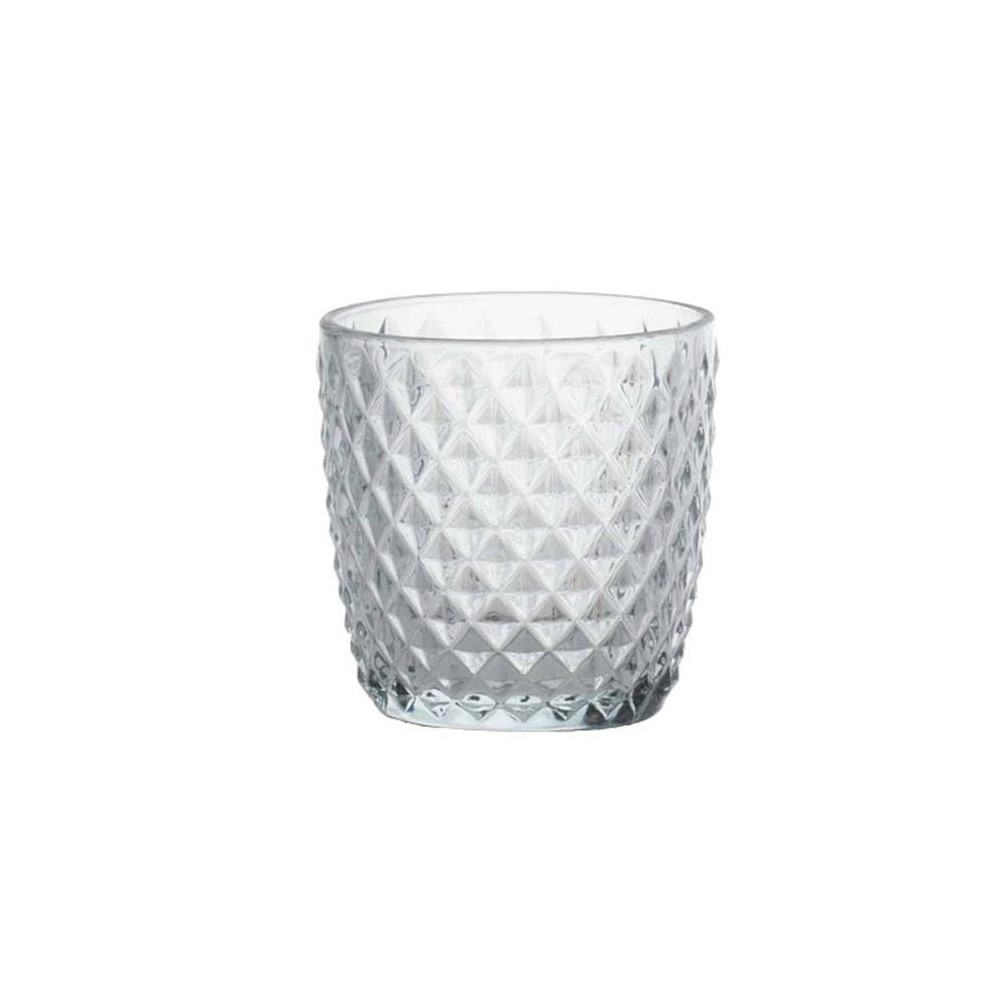 Vaso Caspo di Vetro con rombi D. 7.3 H. 7.3 CM - S44/7