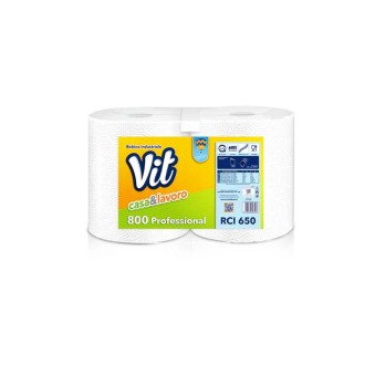 Vit - Bobina Rotolo di Carta Casa e Lavoro Professionale - 2 Pz