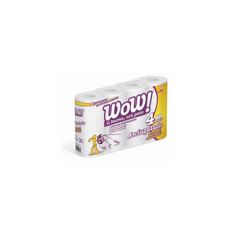 WOW Asciugatutto 2 Veli - 4 Rotoli