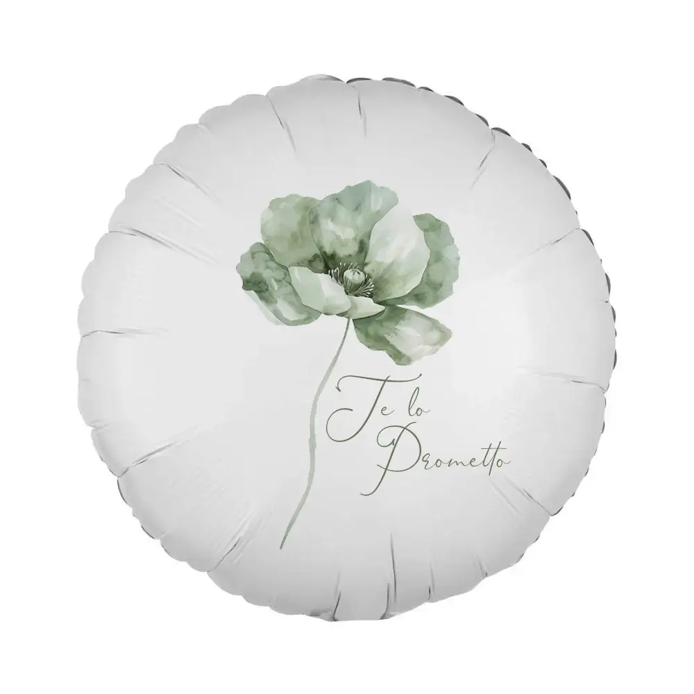 Palloncino foil Promessa stampa Papavero Verde