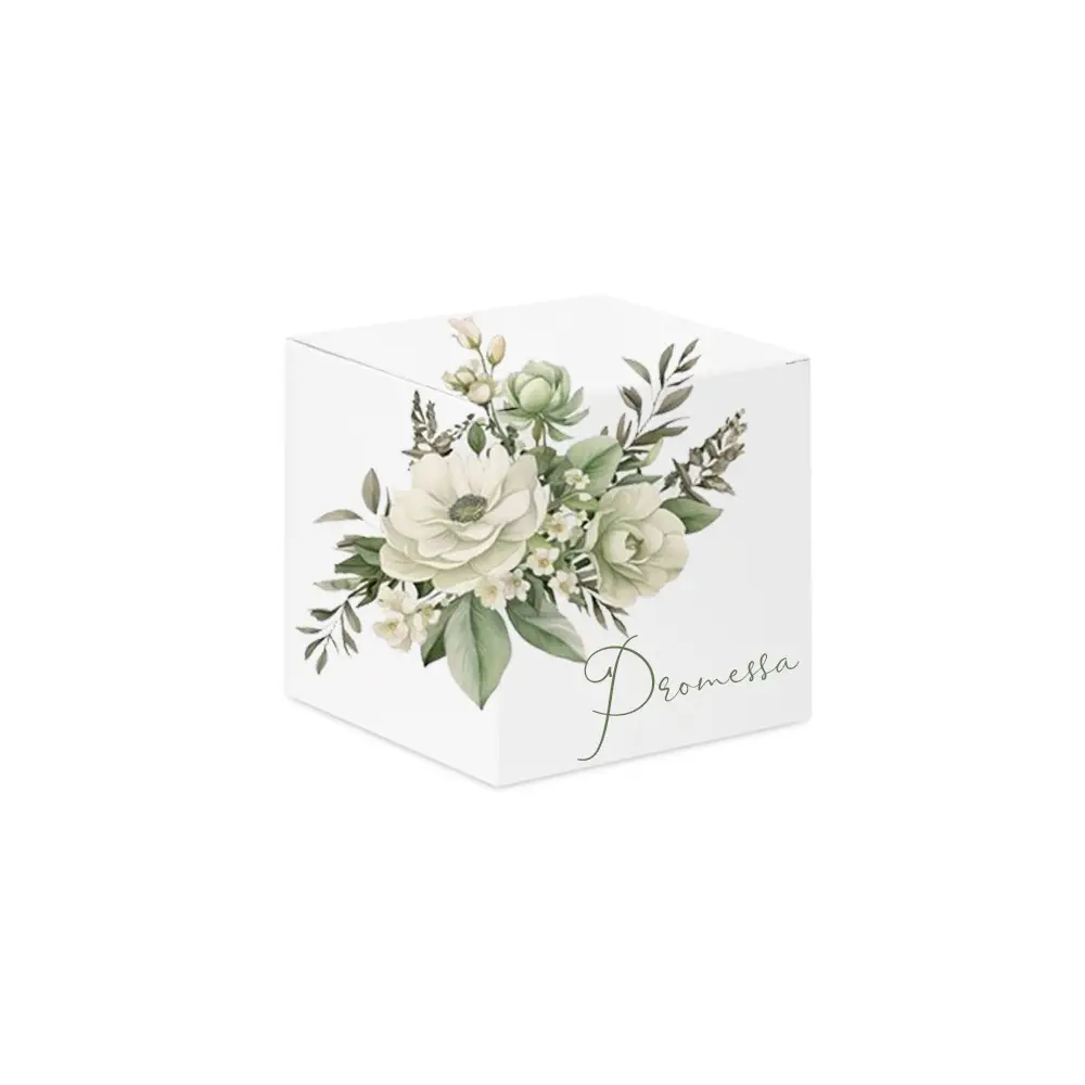 Scatolina portaconfetti cubetto Promessa di Matrimonio Anemone - 50 pz