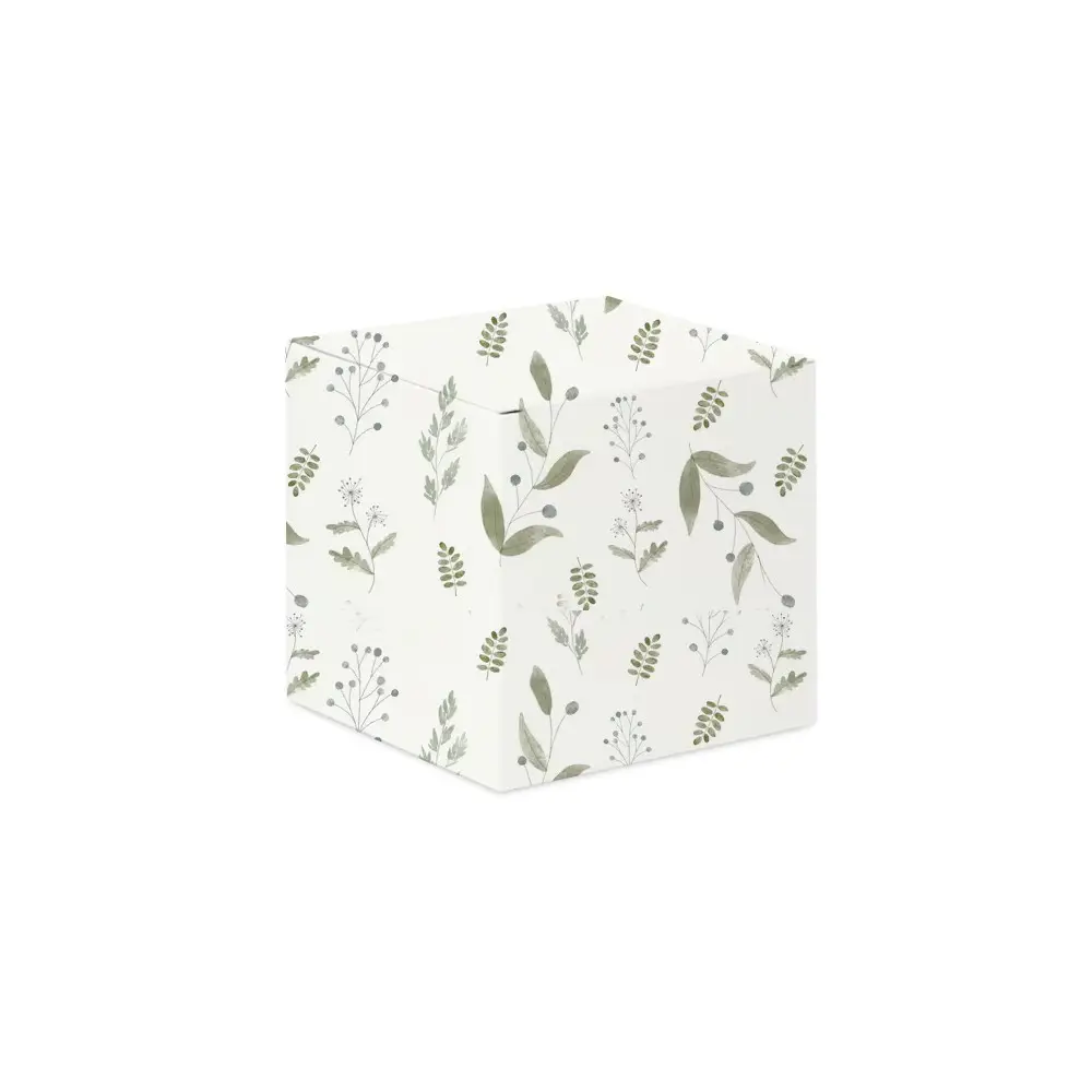 Scatolina portaconfetti cubetto Promessa Foglie Verdi - 20 pz
