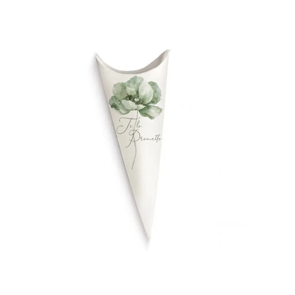 Cono Promessa di Matrimonio Papavero Verde - 50pz