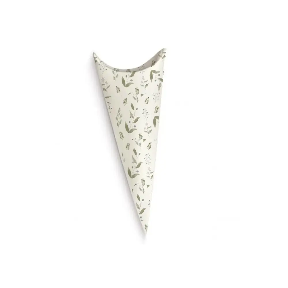 Cono Promessa di Matrimonio Foglie Verdi Green Leaves - 50pz