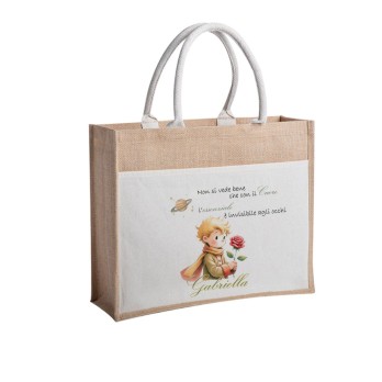 Borsa Shopping o Mare Little Prince Piccolo Principe personalizzabile