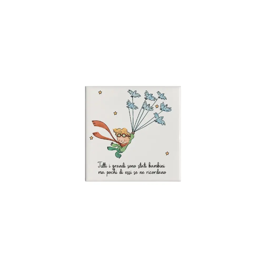 Mattonella magnete in ceramica Piccolo Principe New Personalizzabile 5x5cm