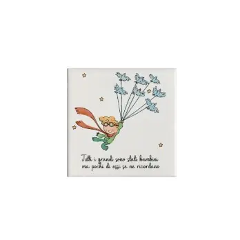 Mattonella magnete in ceramica Piccolo Principe New Personalizzabile 5x5cm