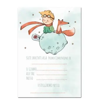 Invito Prima Comunione Piccolo Principe New in cartoncino - 1pz
