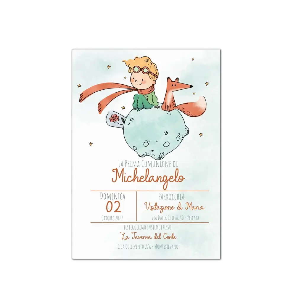 Inviti Personalizzabili Piccolo Principe New 20 pz.