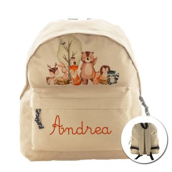 zainetto multiuso personalizzabile a tema animali del bosco