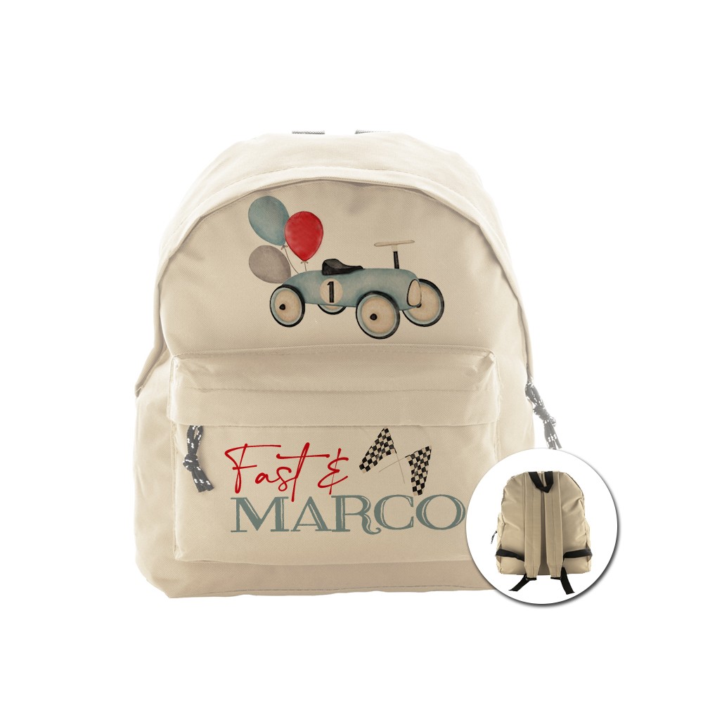 zainetto multiuso personalizzabile a tema macchine d'epoca