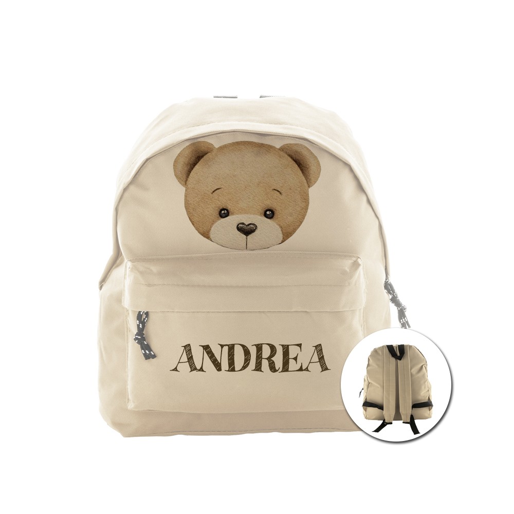 zainetto multiuso personalizzabile a tema testa d'orso