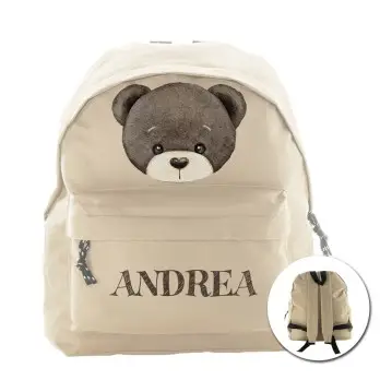 zainetto multiuso personalizzabile a tema testa d'orso grigio