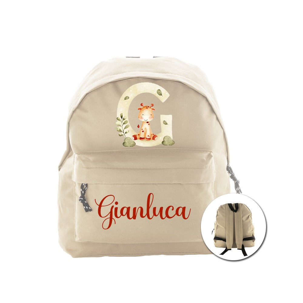 zainetto multiuso personalizzabile a tema Lettera Iniziale nome