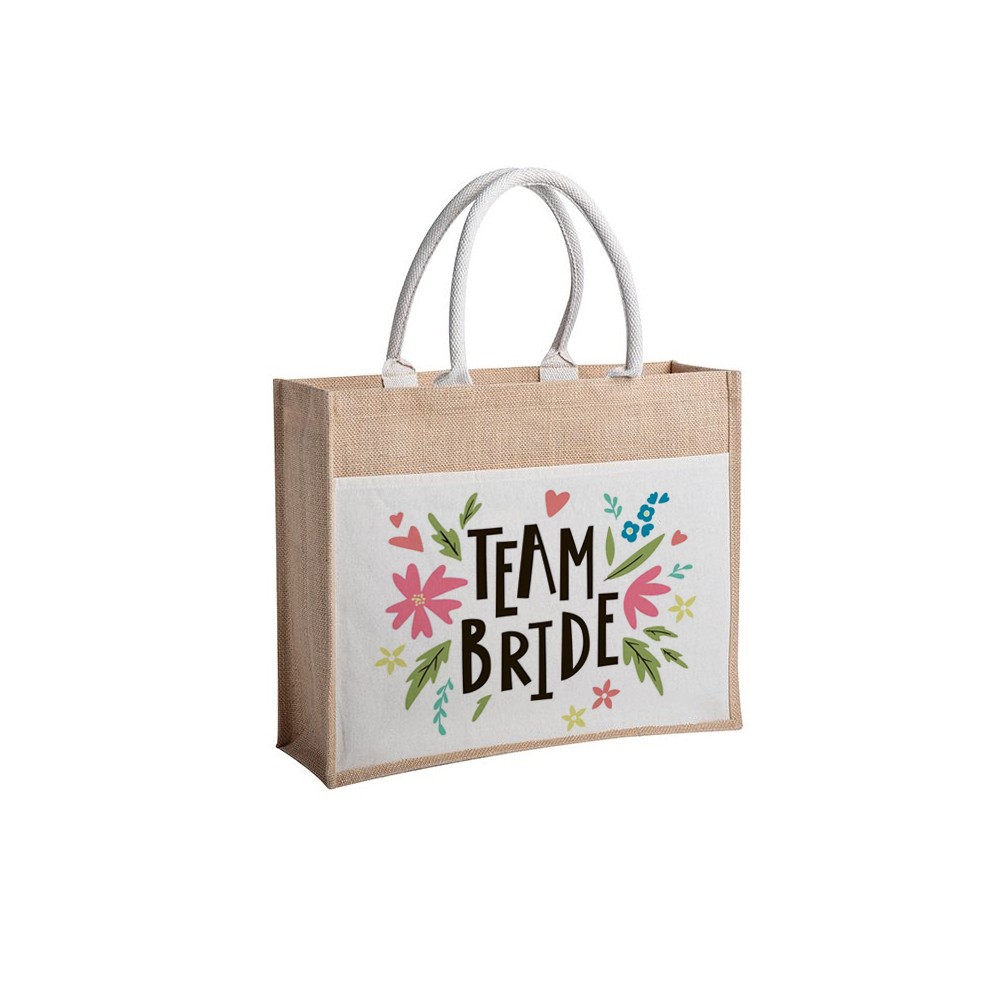 copy of Borsa Shopping o Mare  Team Bride fiori personalizzabile