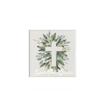 Mattonella magnete in ceramica per Comunione Ulivo Personalizzabile 5x5cm