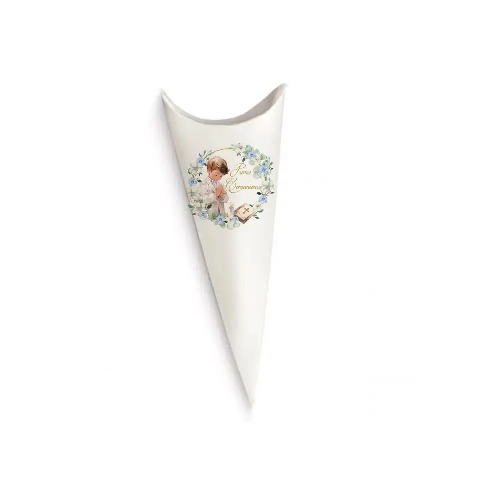 Cono Portaconfetti Comunione Romantic boy - 1pz