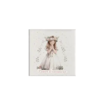 Mattonella magnete in ceramica per Comunione Lovely Personalizzabile 5x5cm