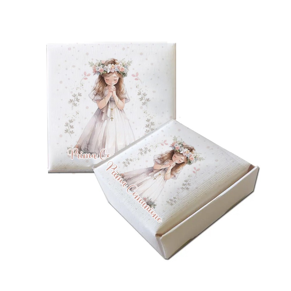 Scatolina Portaconfetti Mattonella Prima Comunione  Lovely - 20pz